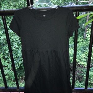 SO Black Casual Sundress Short Sleeve Crew Neck